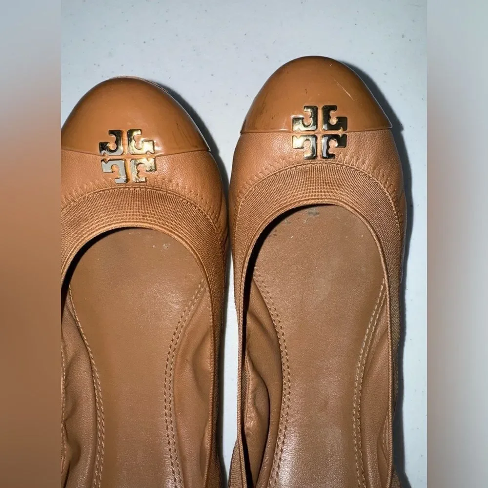 Tory Burch Camel Classic Ballet Flats sz 8